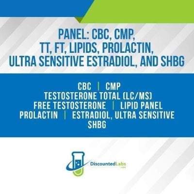 CBC CMP Testosterone Cholesterol Prolactin Estradiol SHBG Lab Test Panel