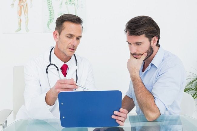 testosterone doctor with patient
