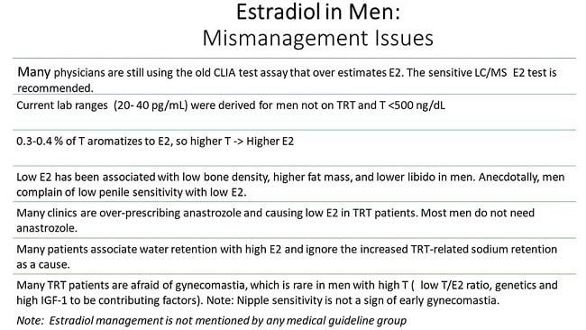 High estradiol low estradiol men 